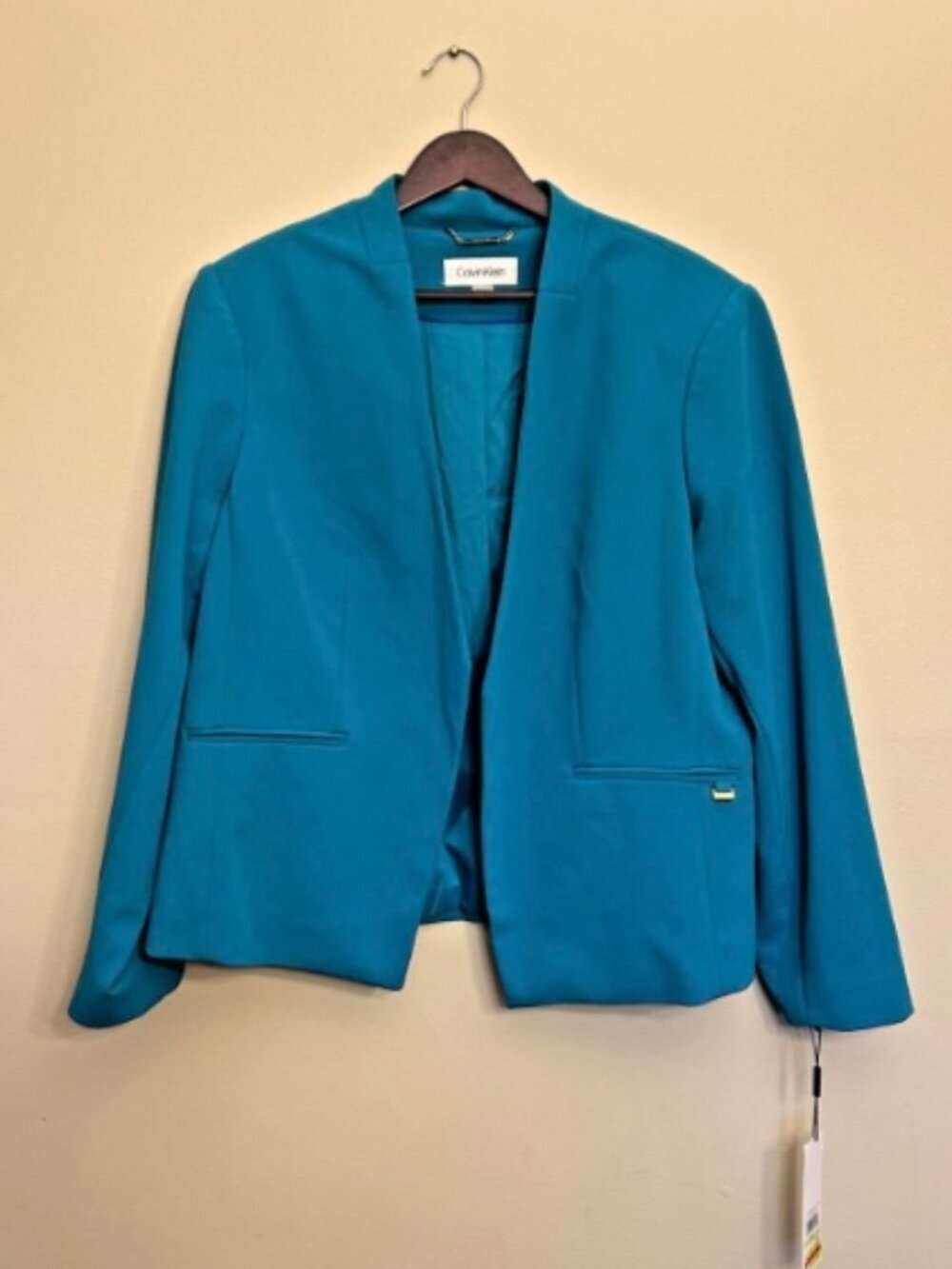 NWT Calvin Klein Women's Blazer Jacket Cobalt Blue Lined Size 18W
